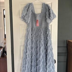 Ivy City Co woman’s Pale Blue Ruffled Tulle Party Dress